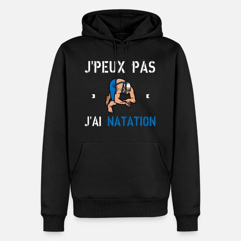 J'Peux Pas J'Ai natation - Sweat à capuche Premium bio Homme - noir