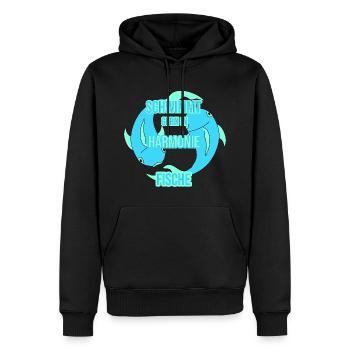 Fische Sternzeichen - Männer Premium Bio Hoodie - Schwarz - Vorne - Nico (187cm)