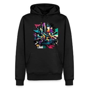 Urban Art im Graffiti-Stil 2 - Männer Premium Bio Hoodie - Schwarz - Vorne - Nico (187cm)