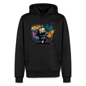 An image inspired by street art - Sweat à capuche Premium bio Homme - noir - Devant - Nico (187cm)