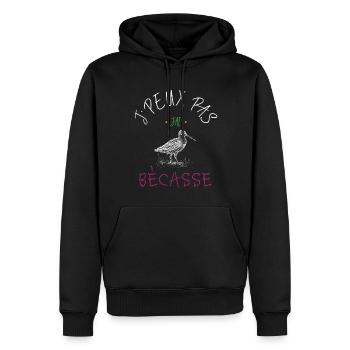 J'peux pas j'ai bécasse - Sweat à capuche Premium bio Homme - noir - Devant - Nico (187cm)