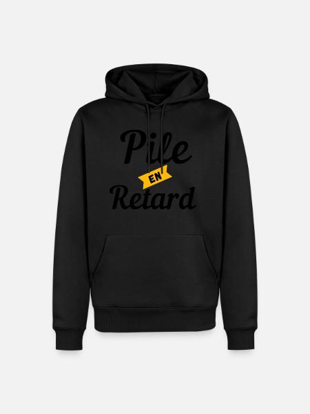 Pile en retard - Sweat à capuche Premium bio Homme - noir