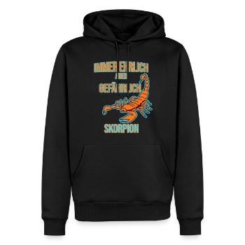 Skorpion Sternzeichen - Männer Premium Bio Hoodie - Schwarz - Vorne - Nico (187cm)