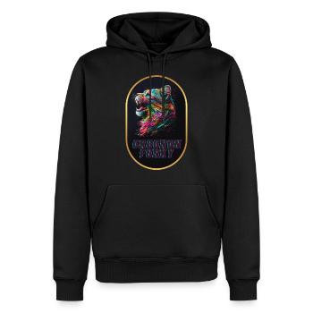 Grognon Funky - Sweat à capuche Premium bio Homme - noir - Devant - Nico (187cm)