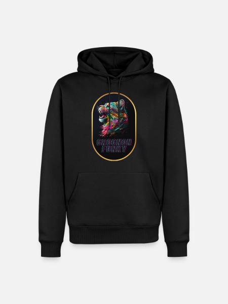 Grognon Funky - Sweat à capuche Premium bio Homme - noir