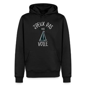 Cadeau J'peux Pas J'Ai Voile - Sweat à capuche Premium bio Homme - noir - Devant - Nico (187cm)