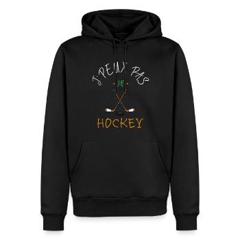 J'Peux pas J'Ai hockey - Sweat à capuche Premium bio Homme - noir - Devant - Nico (187cm)