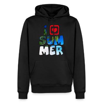 Liebe Sommer1 - Männer Premium Bio Hoodie - Schwarz - Vorne - Nico (187cm)