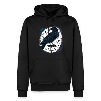 Nordischer Rabe skandinavische Runen Geschekidee - Männer Premium Bio Hoodie - Schwarz - Vorne - Nico (187cm)
