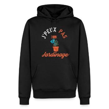 J'Peux Pas J'ai jardinage - Sweat à capuche Premium bio Homme - noir - Devant - Nico (187cm)
