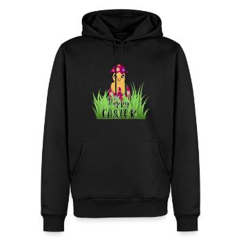 Poulet jaune - Sweat à capuche Premium bio Homme - noir - Devant - Nico (187cm)