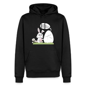 Lapin et œuf - Sweat à capuche Premium bio Homme - noir - Devant - Nico (187cm)