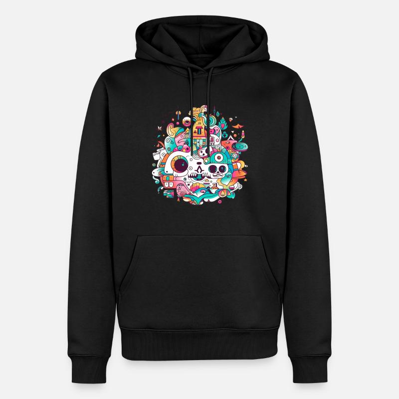 Trippy design - Sweat à capuche Premium bio Homme - noir