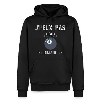 J Peux Pas J ai Billard - Sweat à capuche Premium bio Homme - noir - Devant - Nico (187cm)