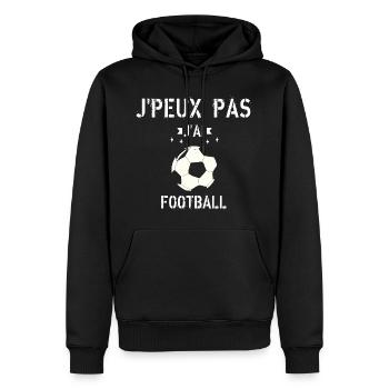 J Peux Pas J Ai Football - Sweat à capuche Premium bio Homme - noir - Devant - Nico (187cm)