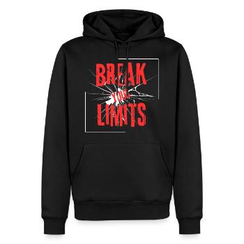 break your limits - Männer Premium Bio Hoodie - Schwarz - Vorne - Nico (187cm)