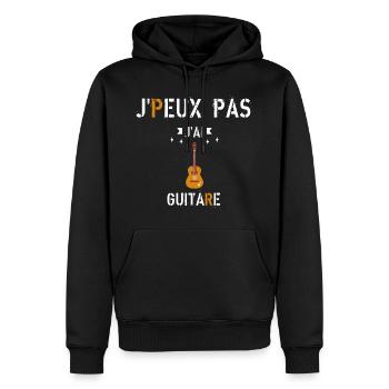 J Peux Pas J Ai Guitare - Sweat à capuche Premium bio Homme - noir - Devant - Nico (187cm)