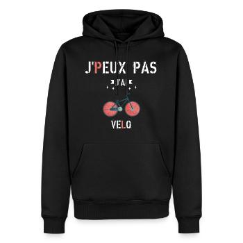 J Peux Pas J Ai Vélo - Sweat à capuche Premium bio Homme - noir - Devant - Nico (187cm)