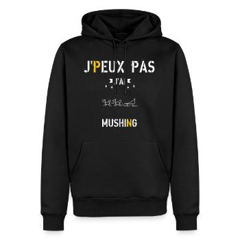 J Peux Pas J Ai Mushing - Sweat à capuche Premium bio Homme - noir - Devant - Nico (187cm)