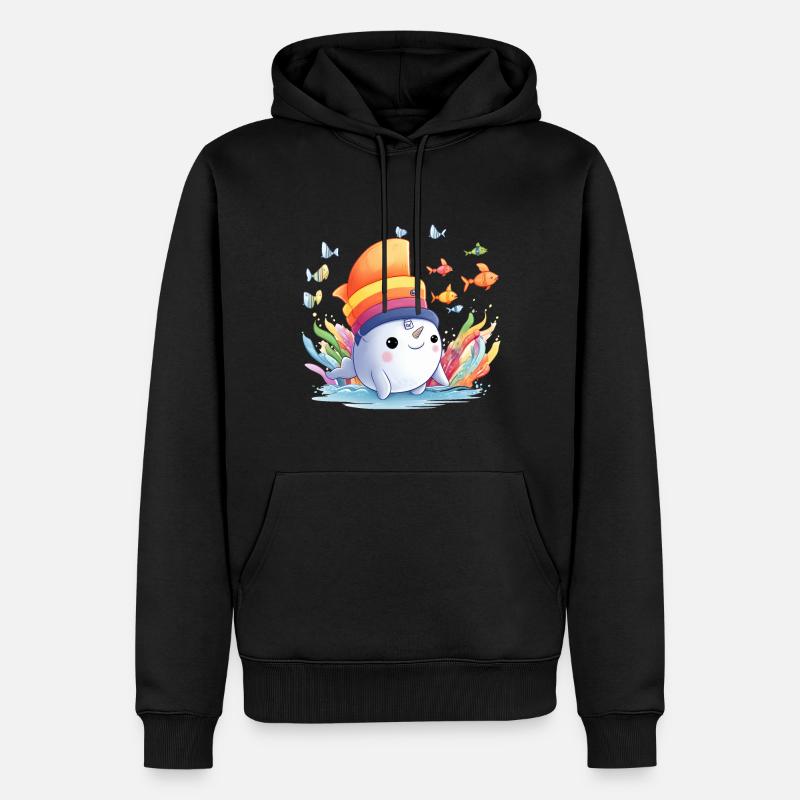 Netter Narwal - Männer Premium Bio Hoodie - Schwarz