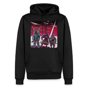 Herencollectie | Online modus - Mannen Premium Bio hoodie - zwart - Voor - Nico (187cm)