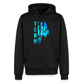Mannschaftsbesteigung - Männer Premium Bio Hoodie - Schwarz - Vorne - Nico (187cm)