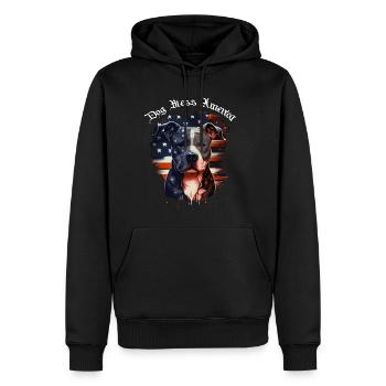 Dog Bless America - Sweat à capuche Premium bio Homme - noir - Devant - Nico (187cm)