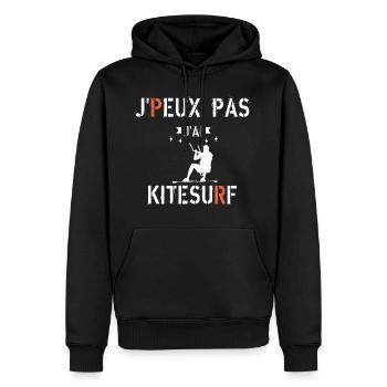 Je peux pas j ai kitesurf - Sweat à capuche Premium bio Homme - noir - Devant - Nico (187cm)