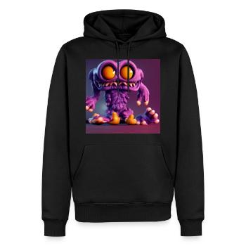 Kleiner lila Schrecken - Männer Premium Bio Hoodie - Schwarz - Vorne - Nico (187cm)