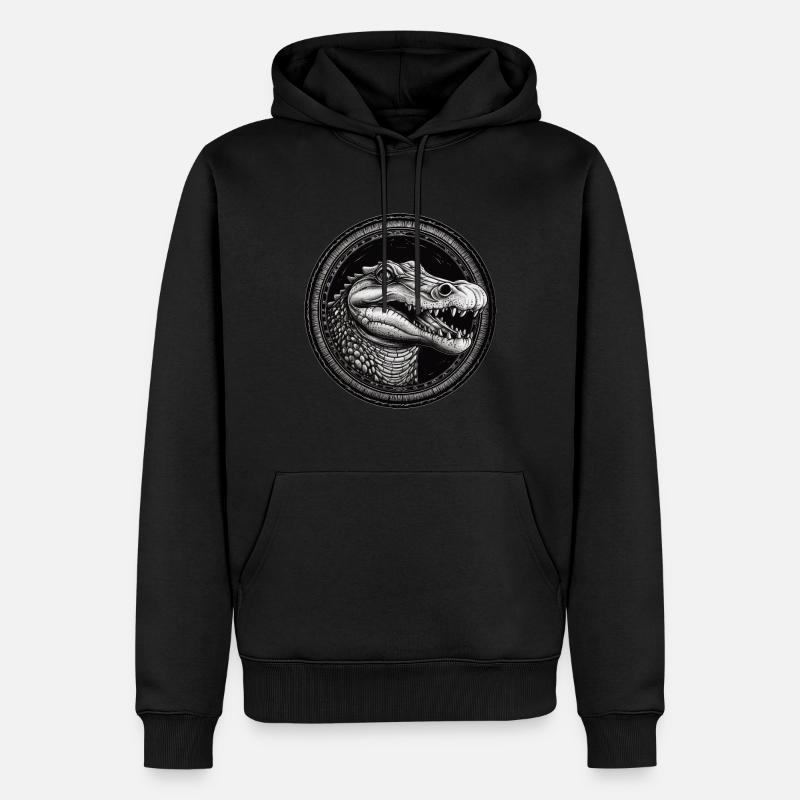 Krokodil - Männer Premium Bio Hoodie - Schwarz