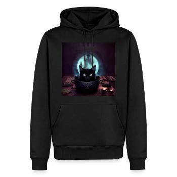 Katze im Kessel - Männer Premium Bio Hoodie - Schwarz - Vorne - Nico (187cm)
