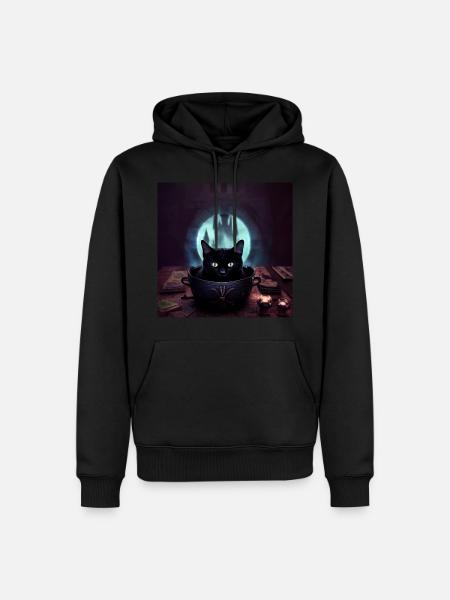 Cat in a cauldron - Men’s Premium Organic Hoodie - black