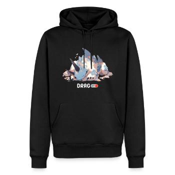 Dragoff V.1 - Sweat à capuche Premium bio Homme - noir - Devant - Nico (187cm)