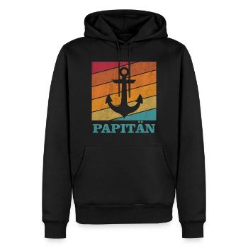 Papänn Papitän Father's Day Best Papa Captain - Männer Premium Bio Hoodie - Schwarz - Vorne - Nico (187cm)