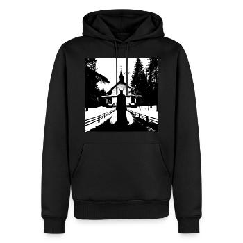 Dominus Caprae Noir - Sweat à capuche Premium bio Homme - noir - Devant - Nico (187cm)