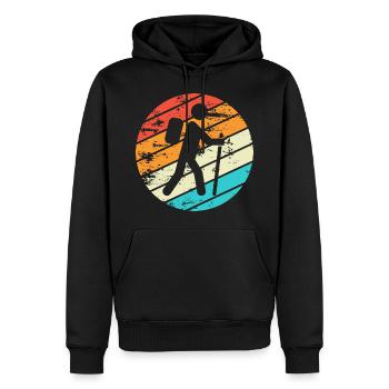 Randonnée Randonnée Cadeaux Dictons - Sweat à capuche Premium bio Homme - noir - Devant - Nico (187cm)