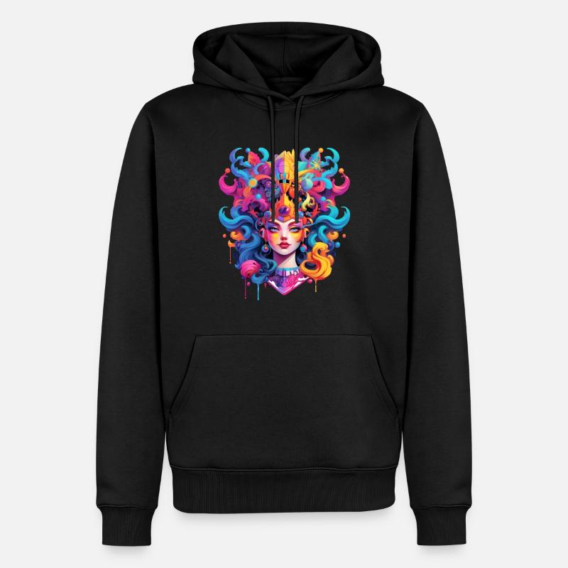 Synthwave Queen - Männer Premium Bio Hoodie - Schwarz