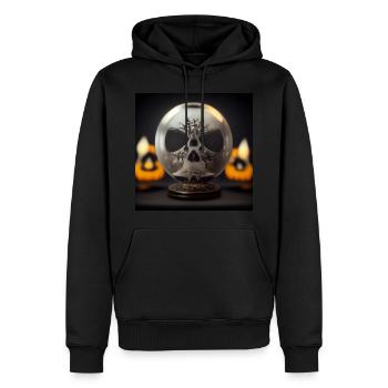 Boule à neige crépitante - Sweat à capuche Premium bio Homme - noir - Devant - Nico (187cm)