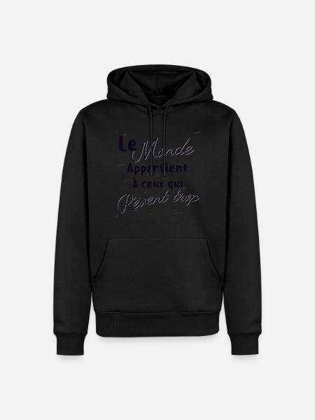 Le monde humour - Sweat à capuche Premium bio Homme - noir