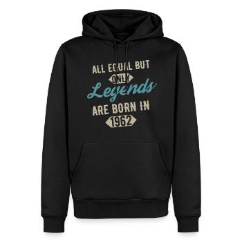 Legends are born in 1962 anniversaire - Sweat à capuche Premium bio Homme - noir - Devant - Nico (187cm)