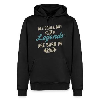 Legends are born in 1976 anniversaire - Sweat à capuche Premium bio Homme - noir - Devant - Nico (187cm)