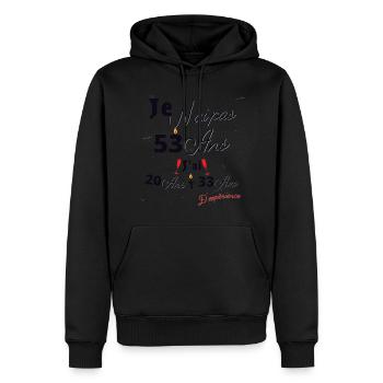 Je n Ai Pas 53 Ans Cadeau d anniversaire - Sweat à capuche Premium bio Homme - noir - Devant - Nico (187cm)