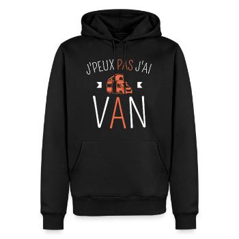 J peux pas j ai van - Sweat à capuche Premium bio Homme - noir - Devant - Nico (187cm)