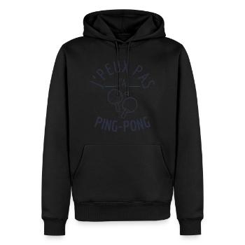 J peux j ai ping pong - Sweat à capuche Premium bio Homme - noir - Devant - Nico (187cm)