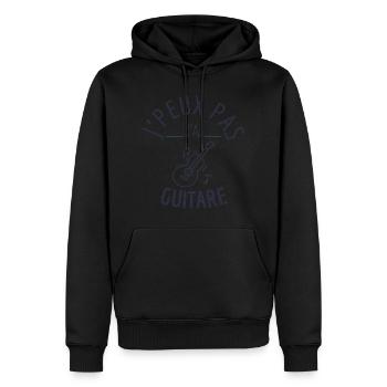 J peux pas j ai guitare - Sweat à capuche Premium bio Homme - noir - Devant - Nico (187cm)