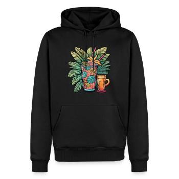 Prendre un Verre - Sweat à capuche Premium bio Homme - noir - Devant - Nico (187cm)
