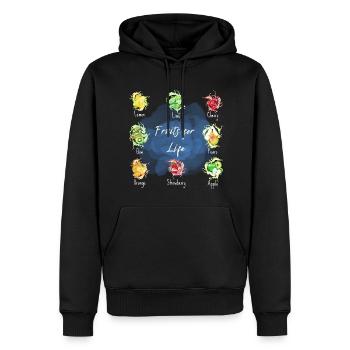 Des fruits pour la vie - Sweat à capuche Premium bio Homme - noir - Devant - Nico (187cm)