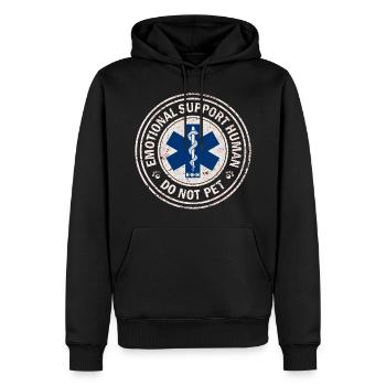 Support humain, Tshirt - Sweat à capuche Premium bio Homme - noir - Devant - Nico (187cm)