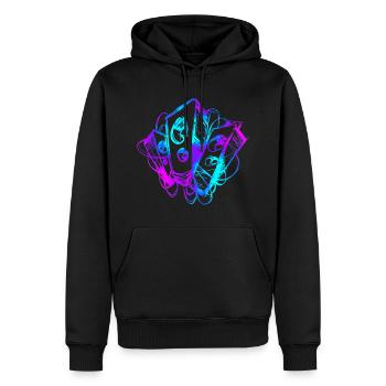 Boom free party skizzenhaft - Männer Premium Bio Hoodie - Schwarz - Vorne - Nico (187cm)