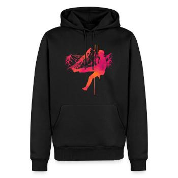 Escalade climb art grimpeuse / grimpeur - Sweat à capuche Premium bio Homme - noir - Devant - Nico (187cm)